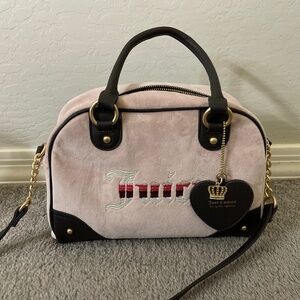 Juicy Couture Velour Pink Retro Vibe Satchel